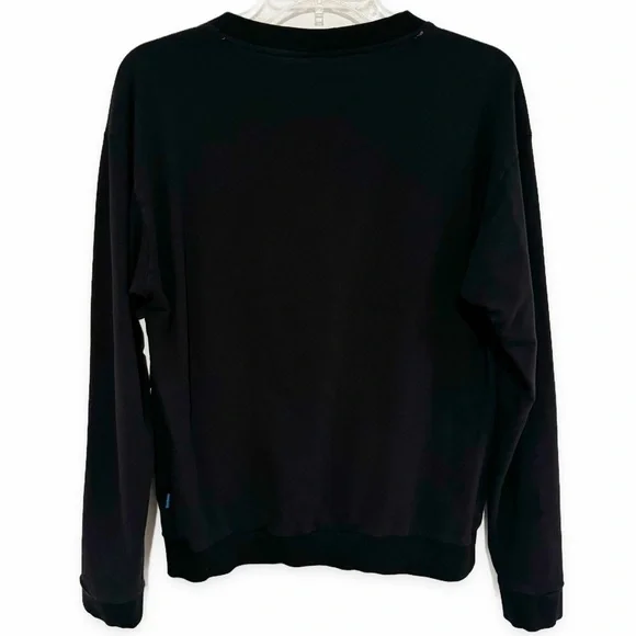 Adidas | Lightweight Crewneck Sweatershirt Logo Black White Size Small - Picture 2 of 7